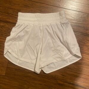 Lululemon Track That Mid-Rise Lined short 5” White.